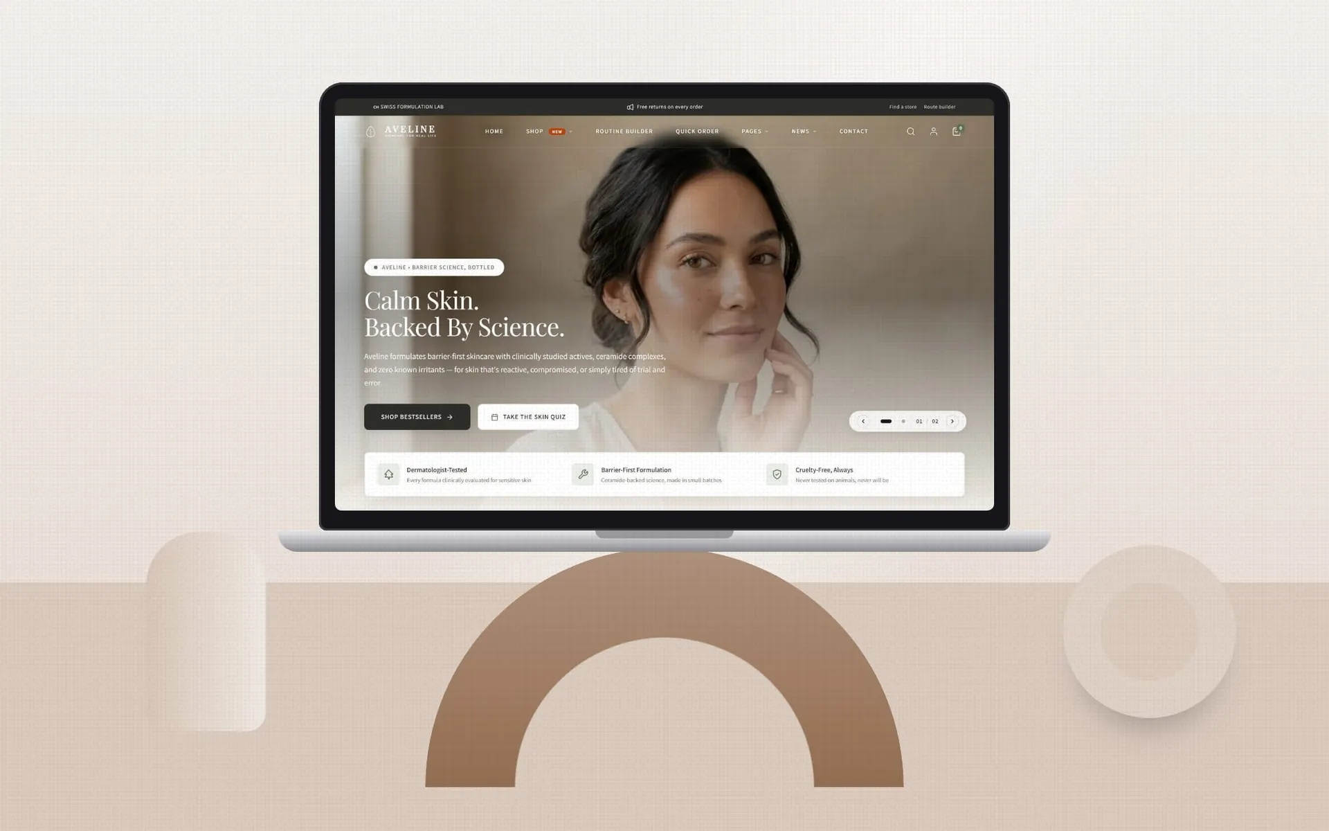 Aveline Shopify theme homepage