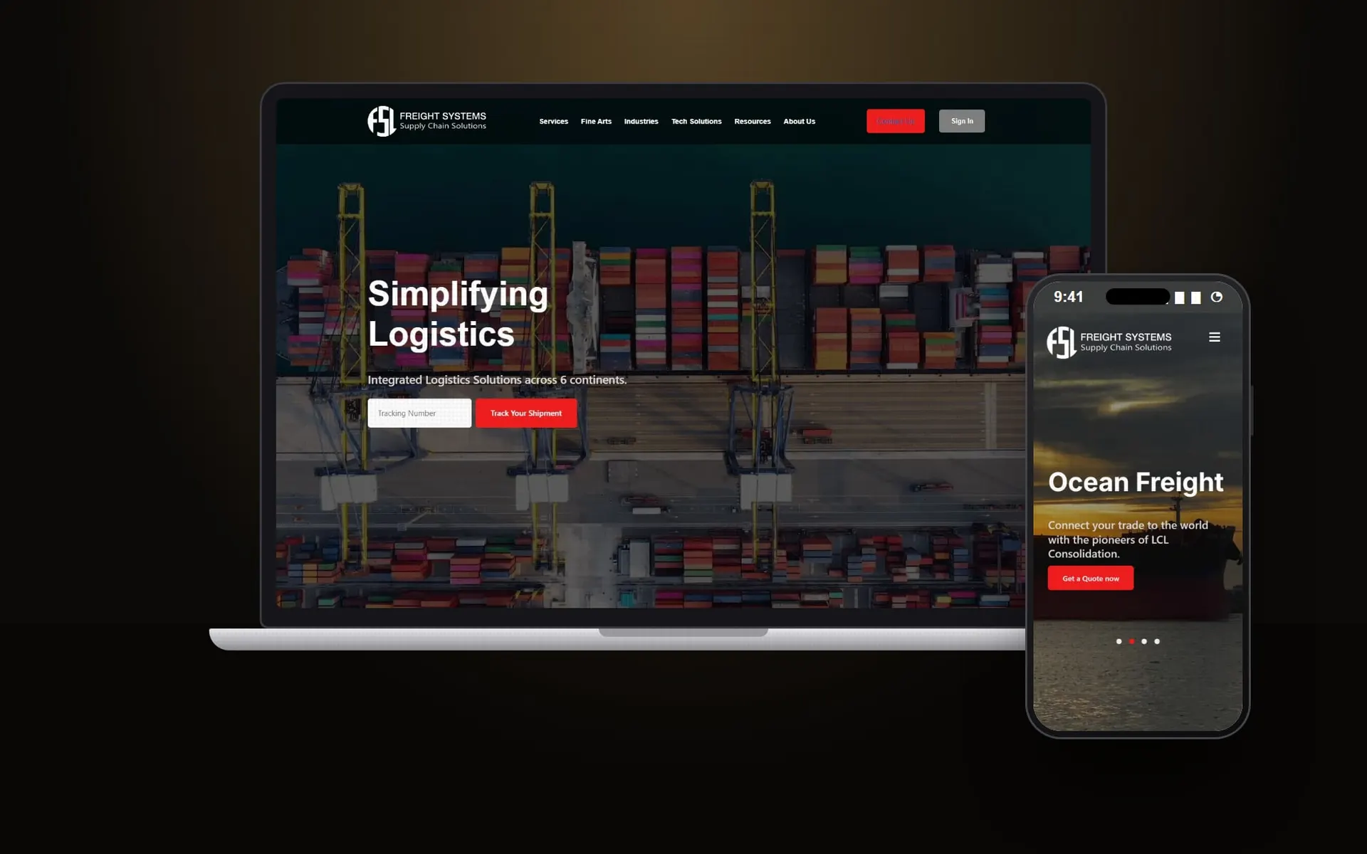 Freight Systems website homepage