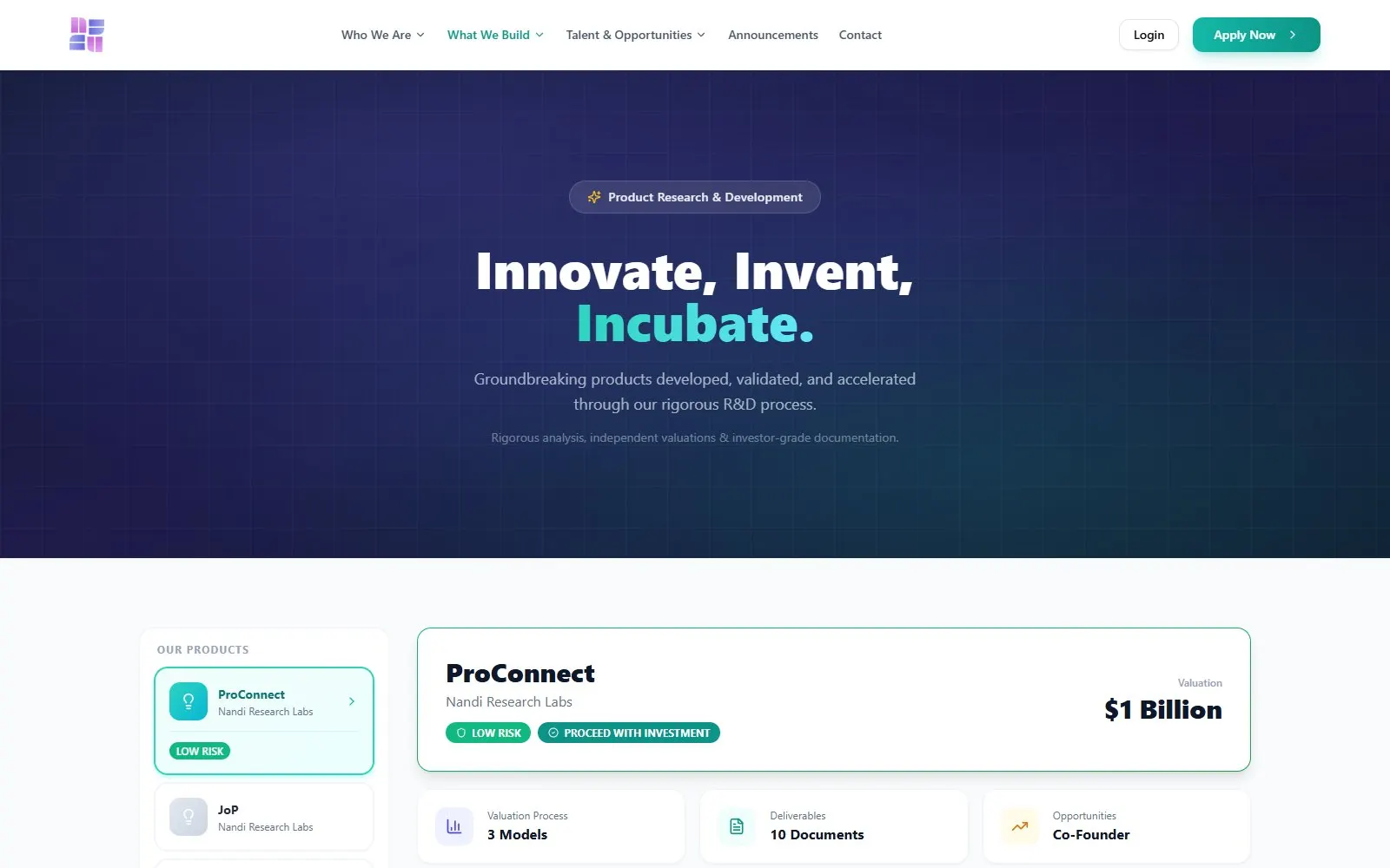 Nandi Research Labs product research showcase