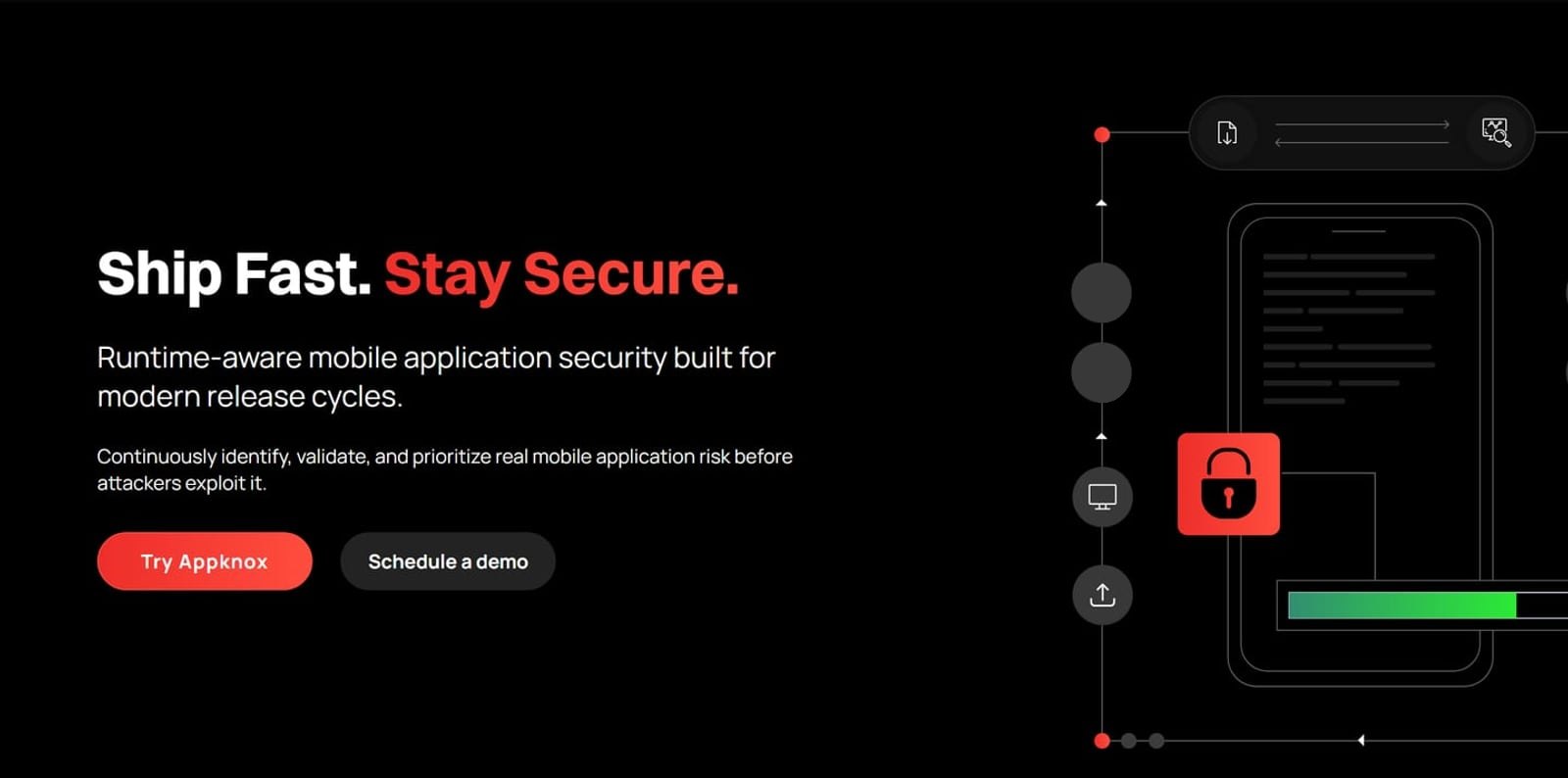 Appknox website hero section