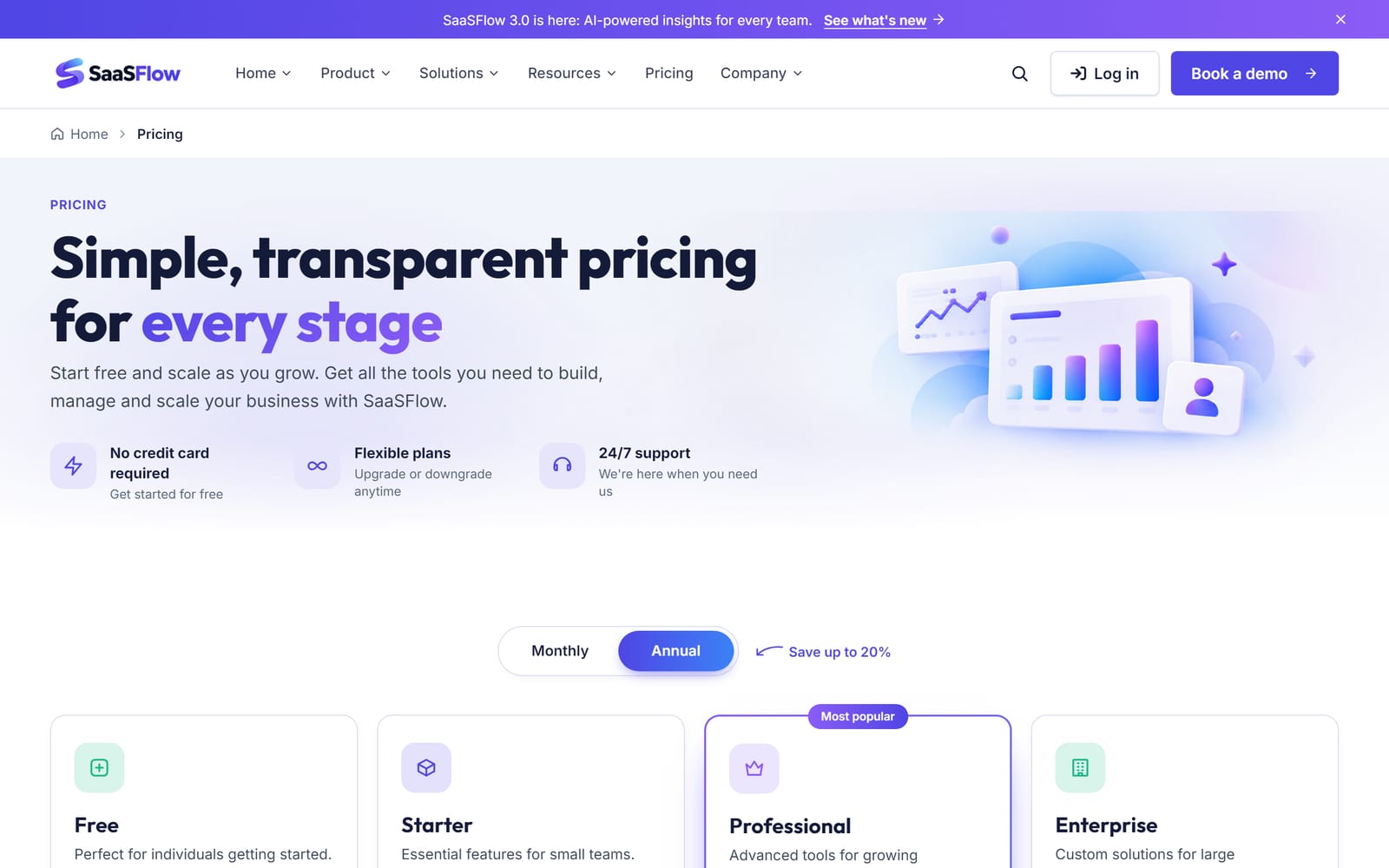 SaaSFlow pricing page
