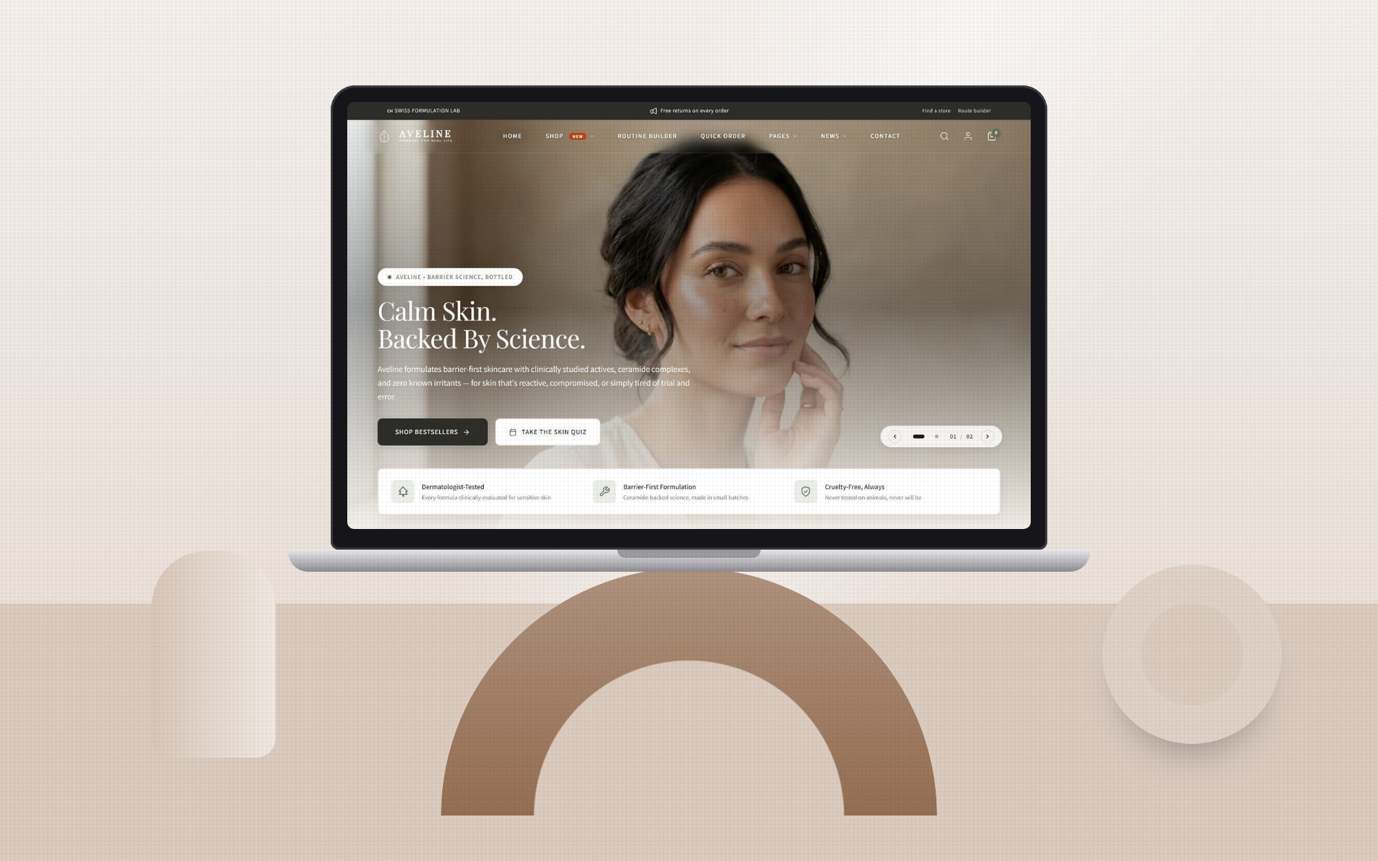 Aveline Shopify theme homepage