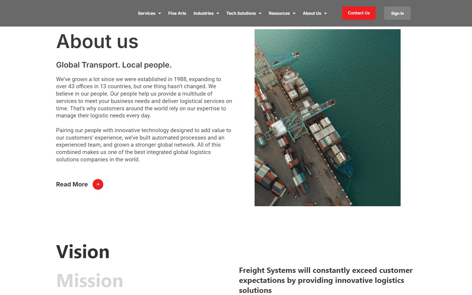 Freight Systems About us section