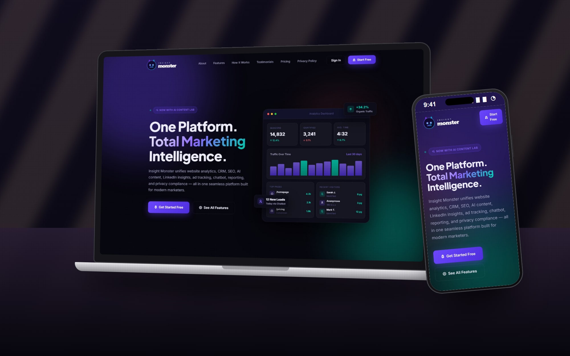 Insight Monster marketing website homepage