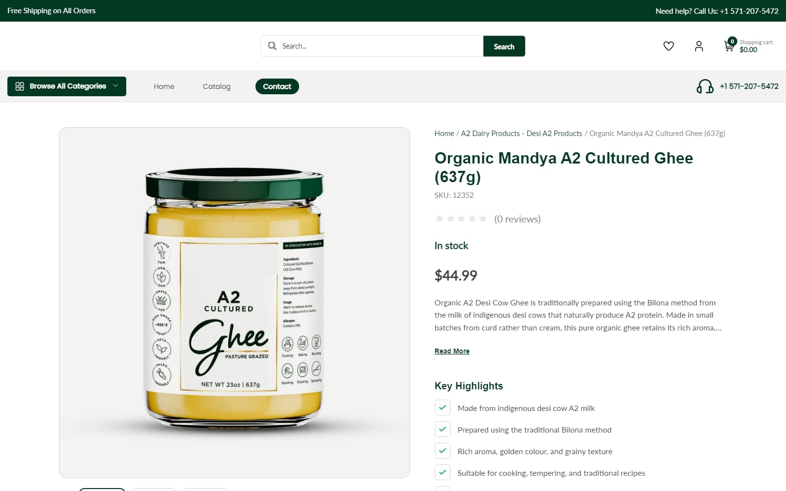 Organic Mandya product page
