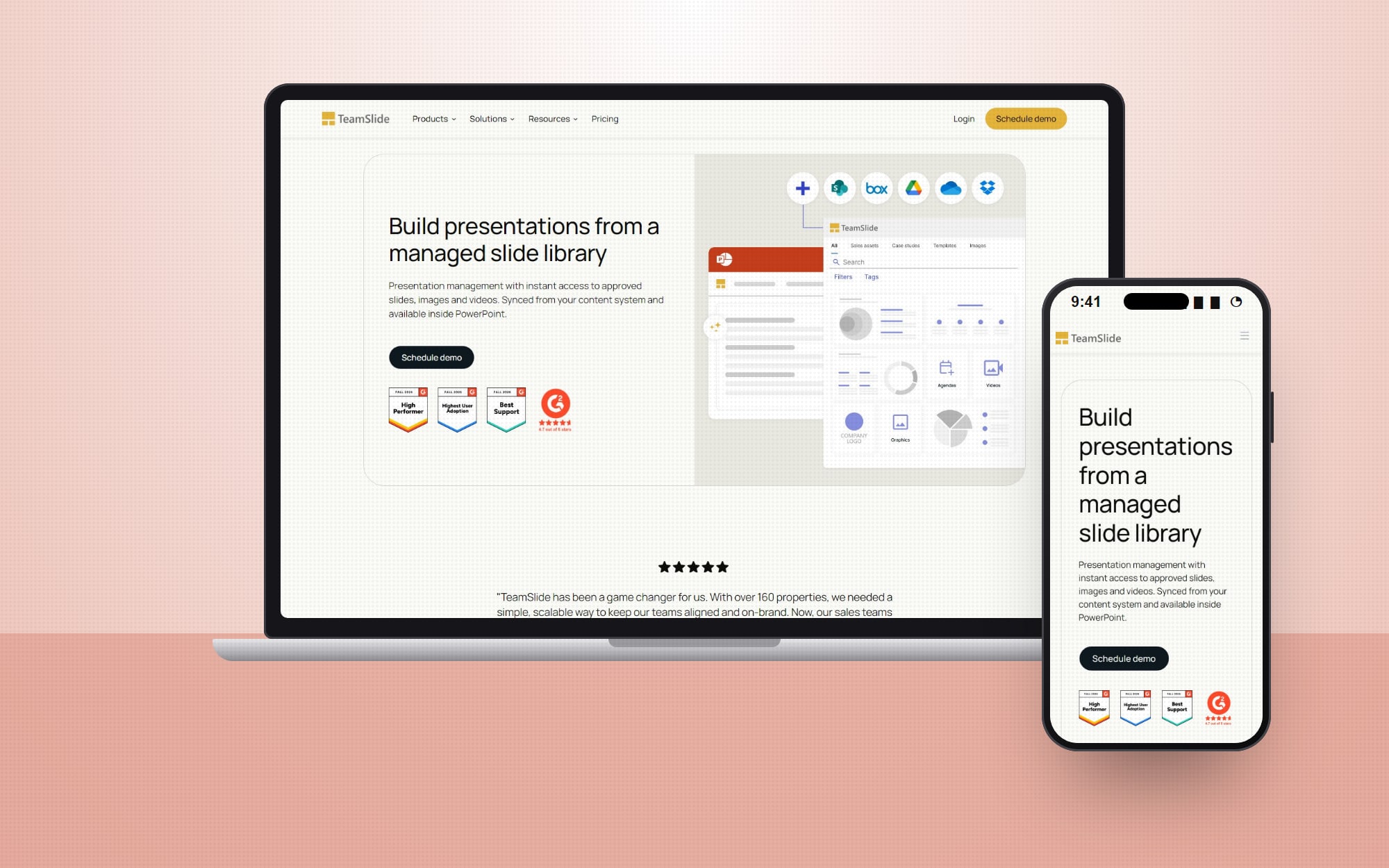 TeamSlide website hero section